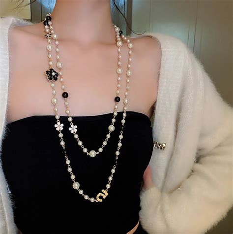 chanel cc necklace dupe gold|chanel knockoff pearl necklace.